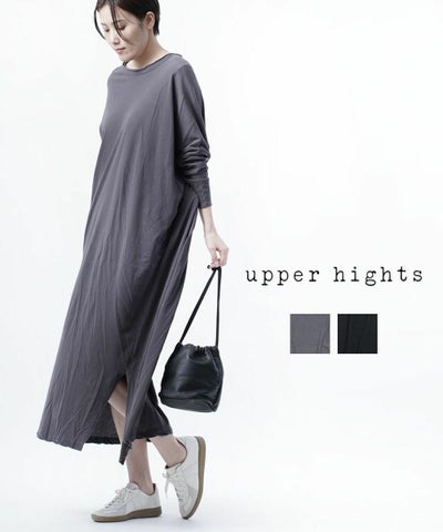 upper hights(アッパーハイツ) DAYライン コットン 長袖 スリット カットソーワンピース ワイドワンピース Comfydress