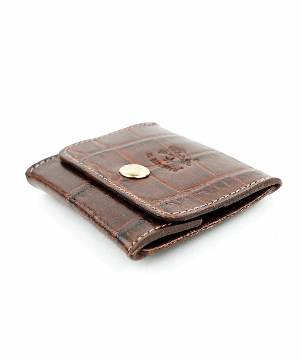 IL BISONTE(イルビゾンテ)クロコ型押しレザー コインパース | BLEU