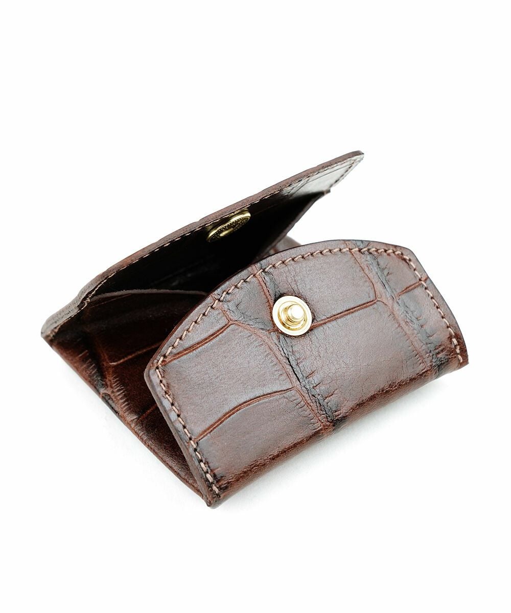 IL BISONTE(イルビゾンテ)クロコ型押しレザー コインパース | BLEU