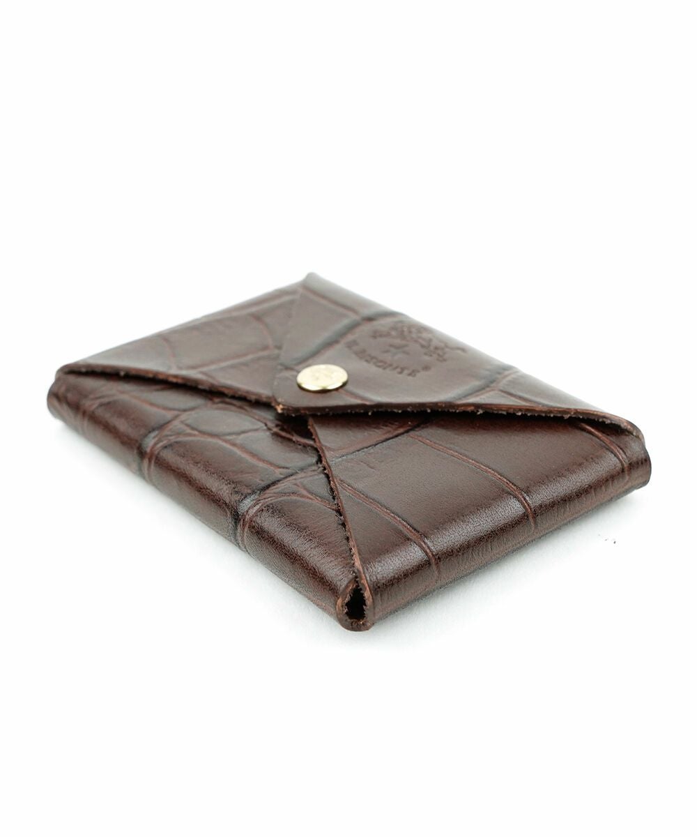 IL BISONTE(イルビゾンテ)クロコ型押しレザー カードケース | BLEU