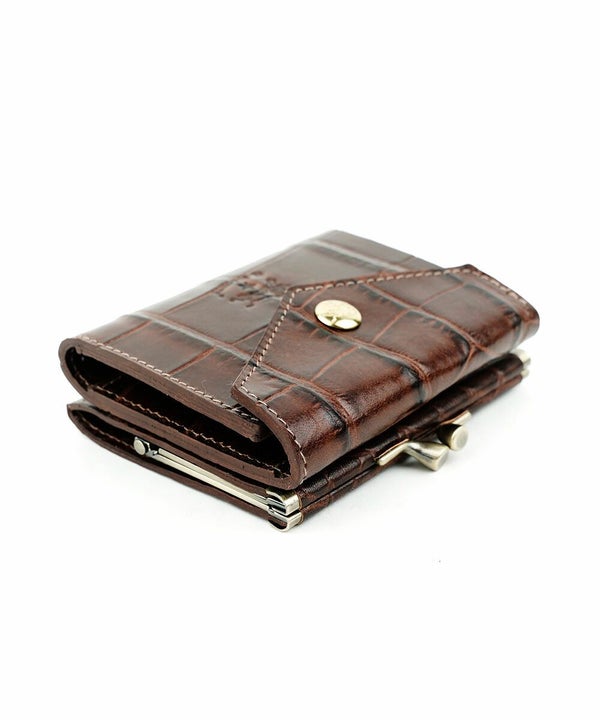 IL BISONTE(イルビゾンテ)クロコ型押しレザー がま口財布 | BLEU COMME 