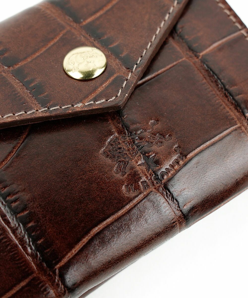 IL BISONTE(イルビゾンテ)クロコ型押しレザー がま口財布 | BLEU COMME