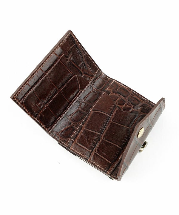 IL BISONTE(イルビゾンテ)クロコ型押しレザー がま口財布 | BLEU COMME 