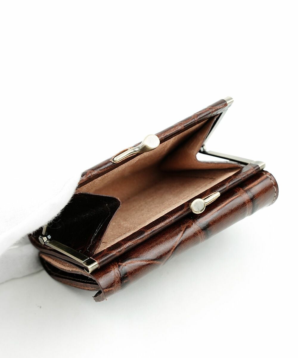 IL BISONTE(イルビゾンテ)クロコ型押しレザー がま口財布 | BLEU COMME
