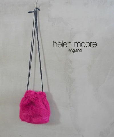 helen moore(ヘレンムーア) エコファー 巾着型 ショルダーバッグ ファーバッグ