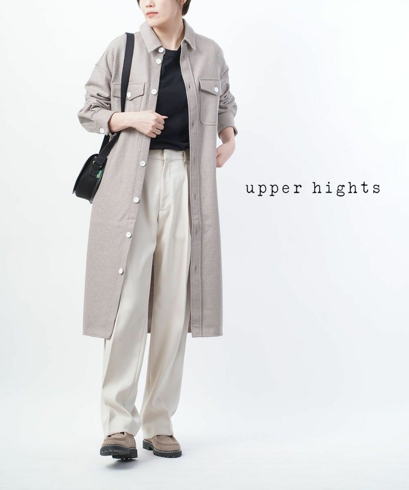 upper hights(アッパーハイツ) ウールジャージー CPOロングシャツ ワンピース THE OFFICER DRESS BEIGE(BGE)