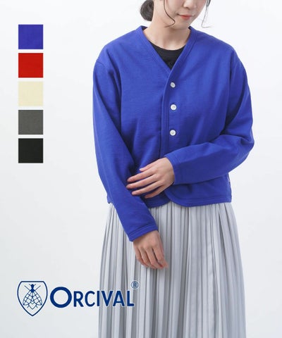 ORCIVAL(オーチバル・オーシバル) コットン Vネックカーディガン
