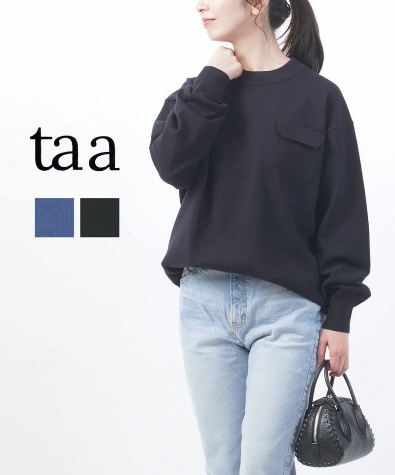 taa(ター) W.R.PATCH POCKET SWEATER ブルー(BLU)
