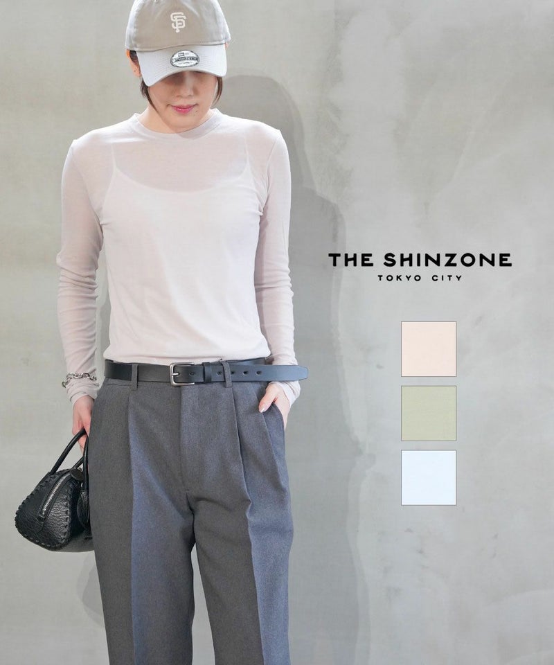 THE SHINZONE(ザ シンゾーン) シアーロングT SHEER LONG TEE GRAY(06)