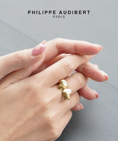 Philippe Audibert(フィリップ オーディベール) Wanda リング ダブルハート ゴールド