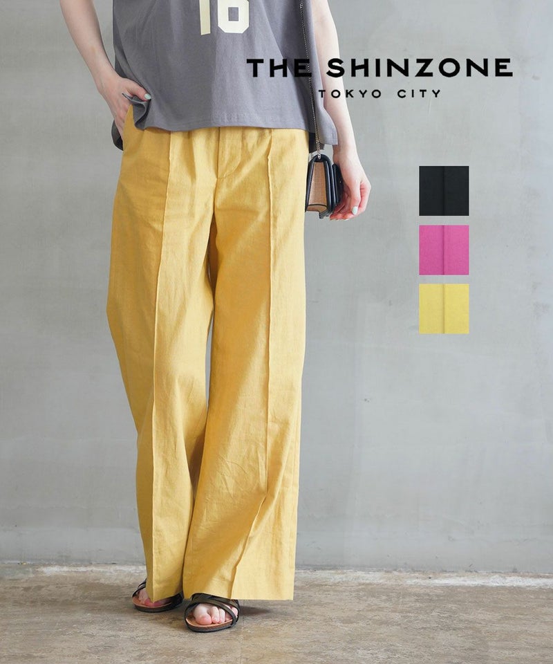 THE SHINZONE(ザ シンゾーン) リネン コモンパンツ LINEN COMMON PANTS BLACK(07)