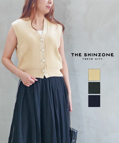 THE SHINZONE(ザ シンゾーン) FULL CARDIGAN KNIT VEST