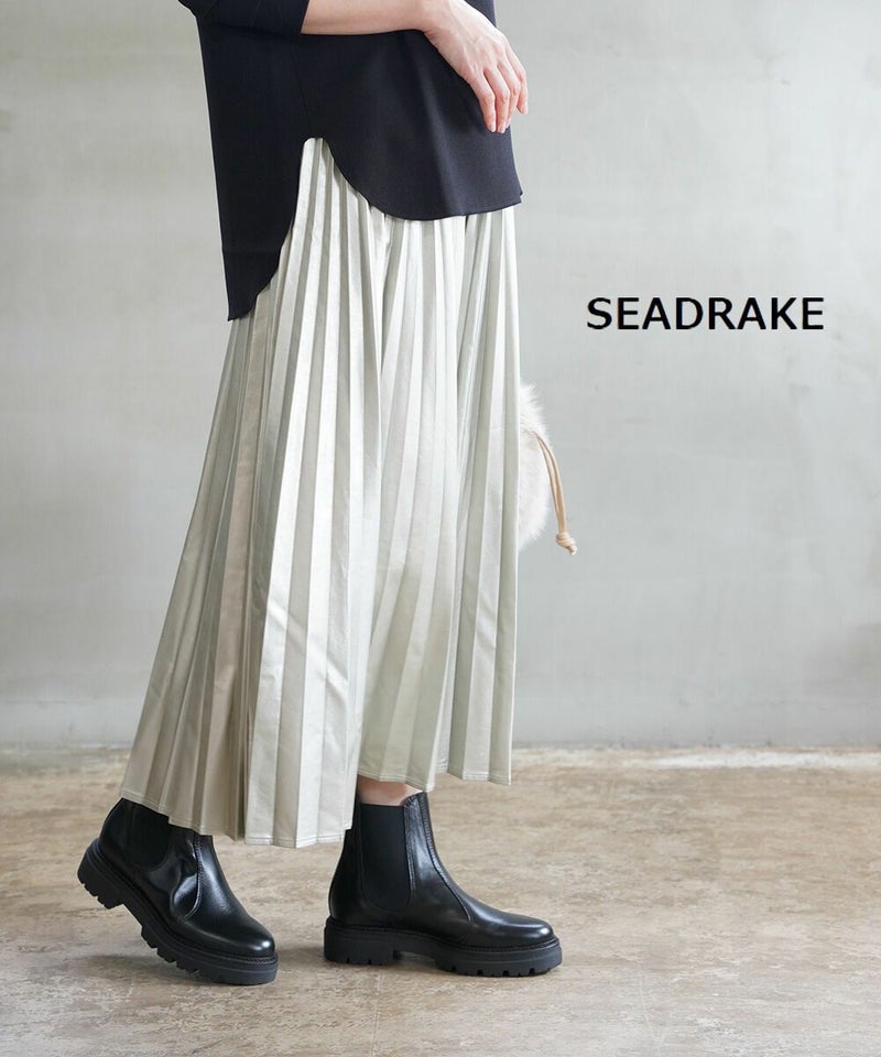 Seadrake(シードレイク) フェイクレザー プリーツスカート シルバー(19)