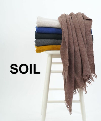 SOIL(ソイル) MELANGE BOILED WOOL PLAIN STOLE