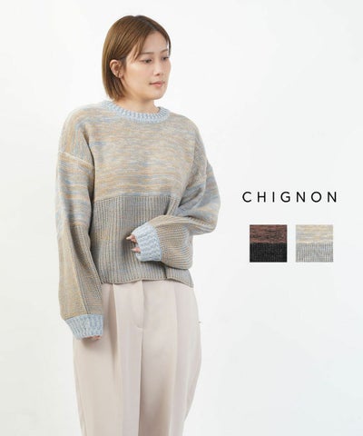 CHIGNON(シニヨン) メランジMIXショートプルオーバー