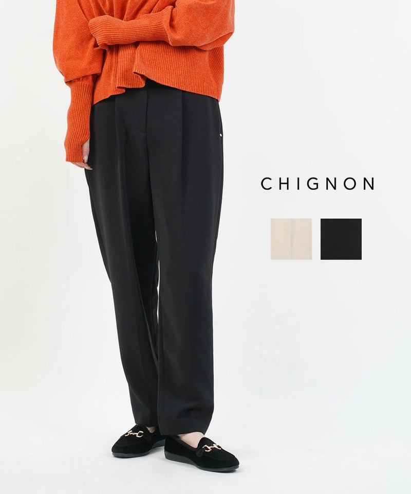 CHIGNON(シニヨン) チャーム付テーパードパンツ ライトベージュ(LBEG)