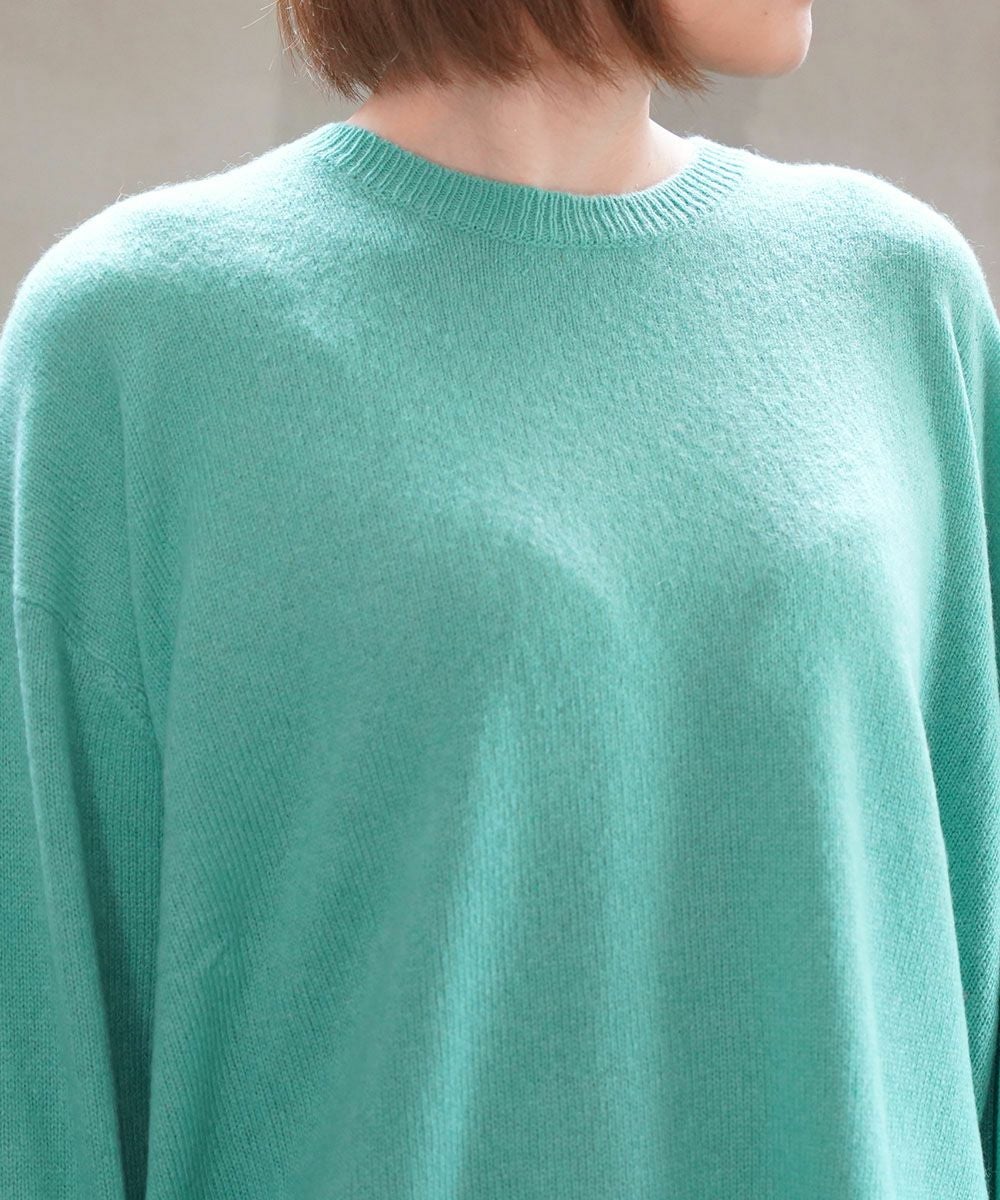 Maglia Plus(マリアプラス)ヤクウール クルーネックニット | BLEU