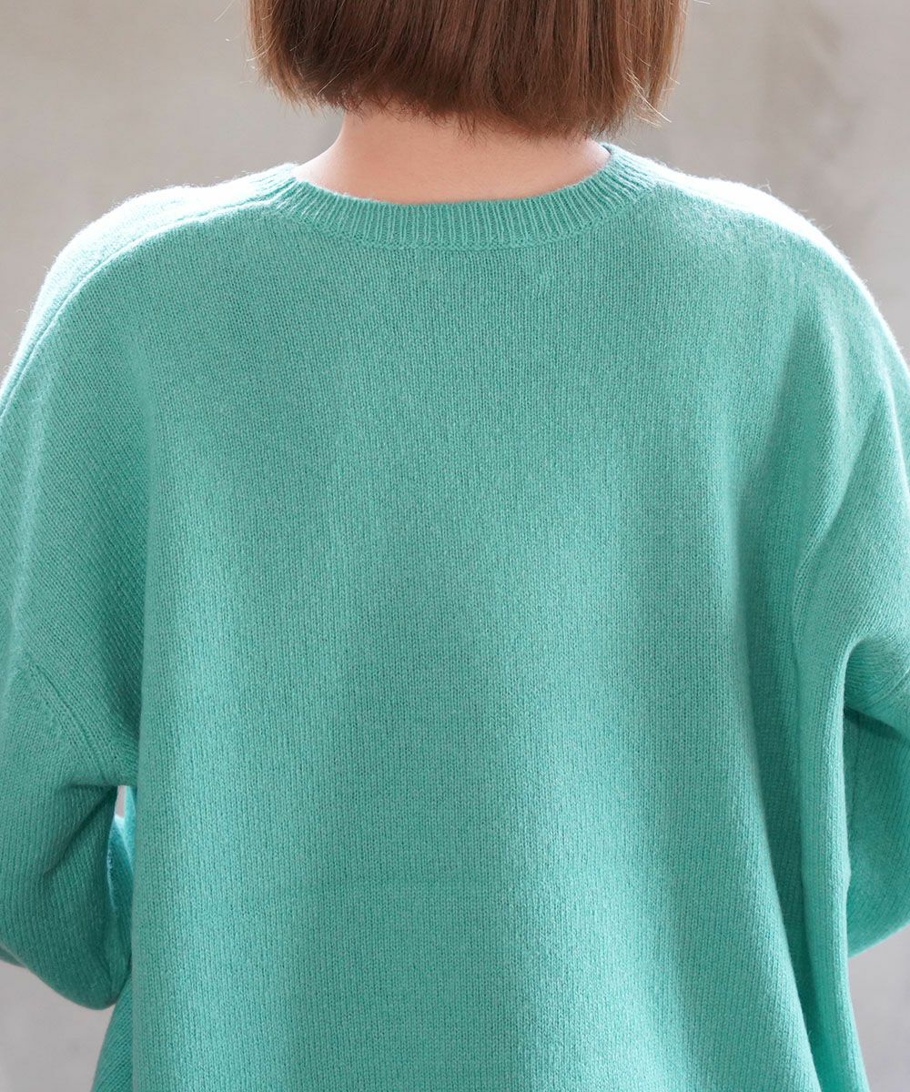maglia plus ニット Maglia Plus(マリアプラス)ヤクウール クルーネックニット | BLEU