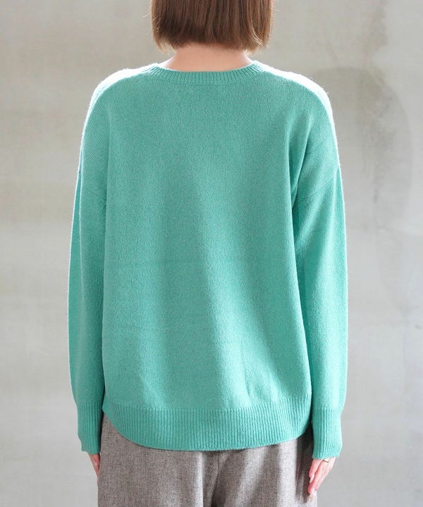 Maglia Plus(マリアプラス)ヤクウール クルーネックニット | BLEU 