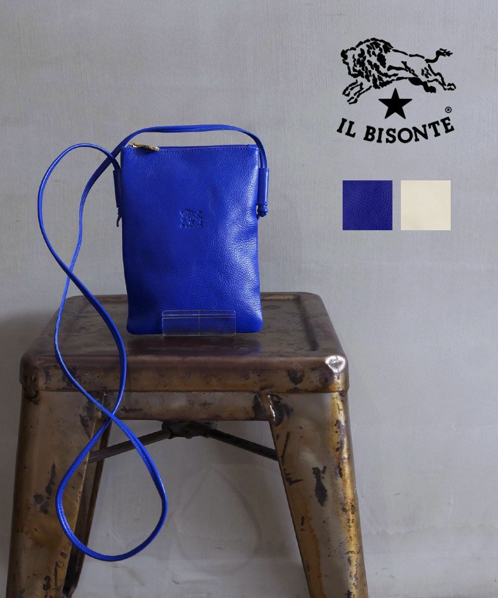 IL BISONTE(イルビゾンテ)レザー 半月型 ショルダーバッグ L | BLEU