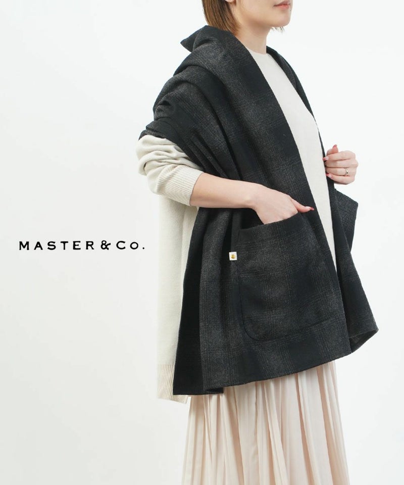 Master&Co.(マスターアンドコー) ポケット付き チェックスストール グレーチェック(95C)