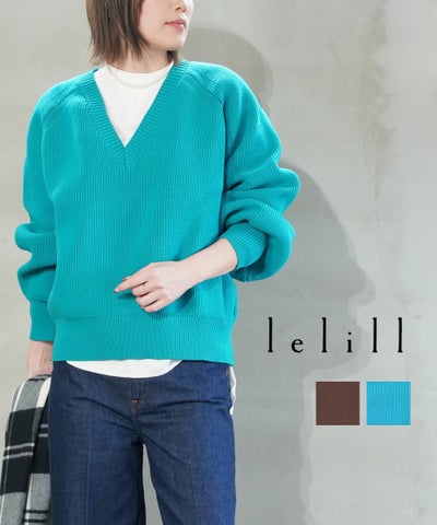 lelill(レリル) ハイテクVネックニット