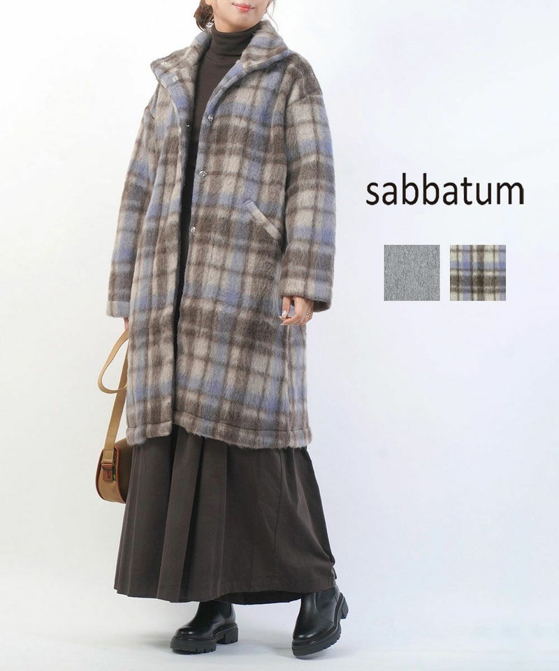 Sabbatum(サバタム) スタンドカラーコート グレー(GRY)