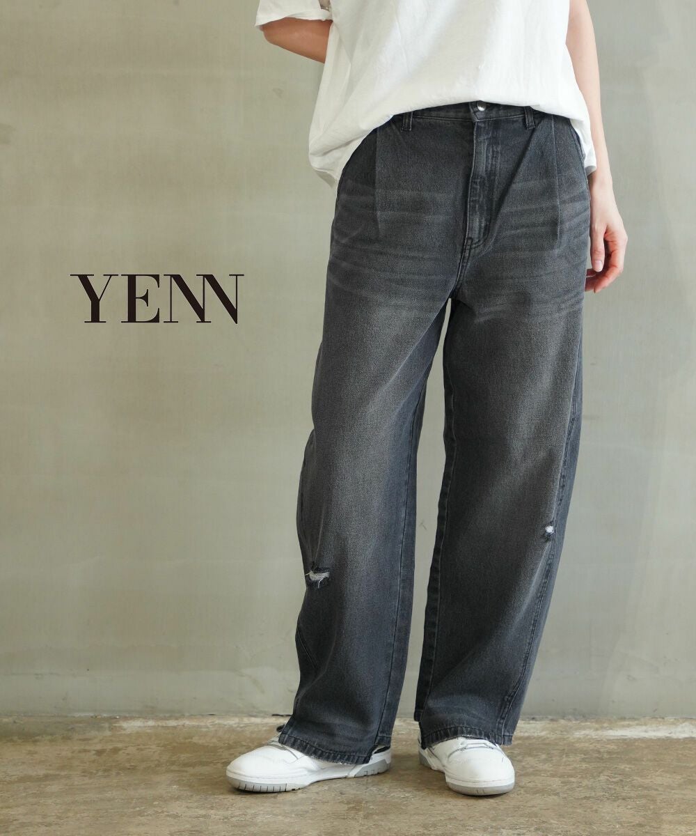 YENN(イェン)CURVED SEAM DENIM PT GREY | BLEU COMME BLEU(ブルーコム