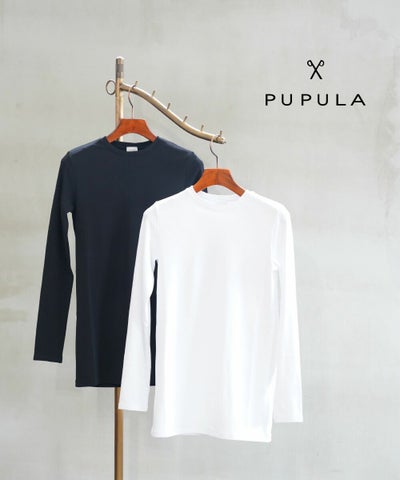 PUPULA(ププラ) デジタルリブ クルーネック 長袖カットソー