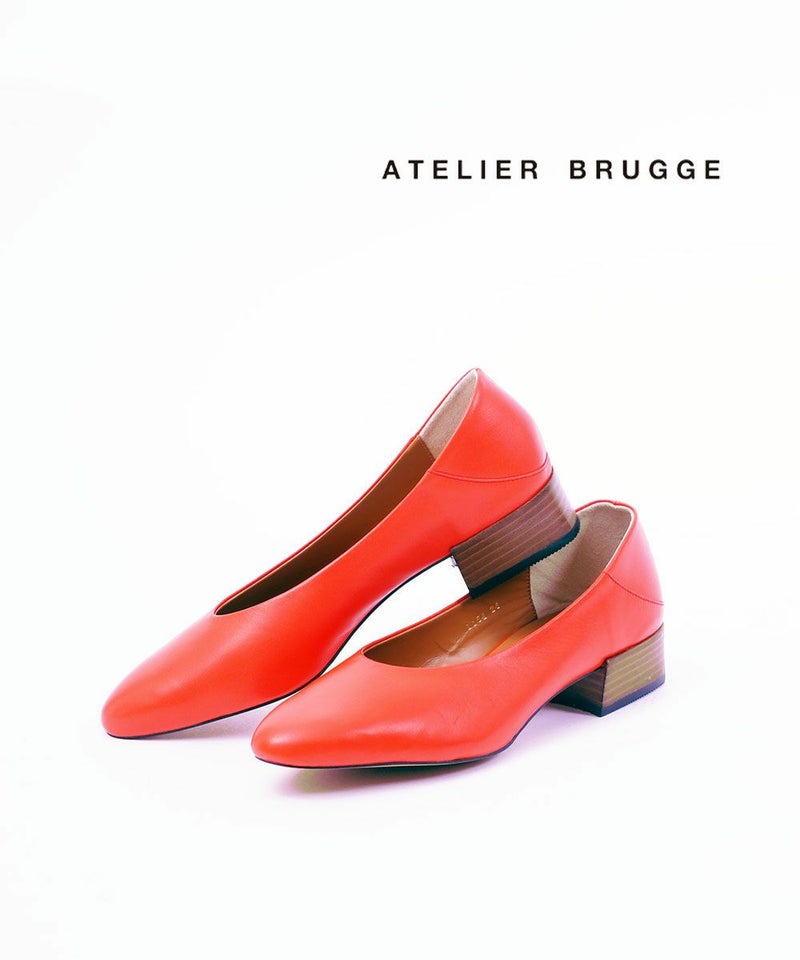 atelier brugge(アトリエブルージュ) 2WAY カップローヒールパンプス レッド(RED)