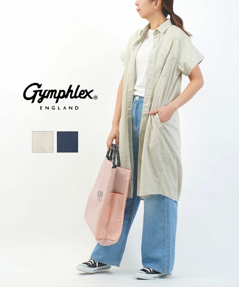 Gymphlex(ジムフレックス) レギュラーカラーシャツドレス GREIGE(GRE)