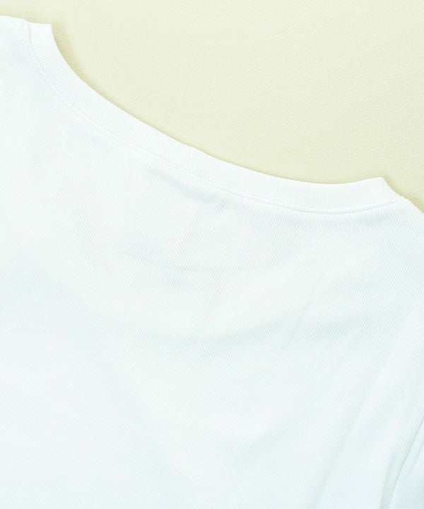 PUPULA(ププラ) デジタルリブ ワイドクルーネック 長袖 Tシャツ カットソー（4枚目）
