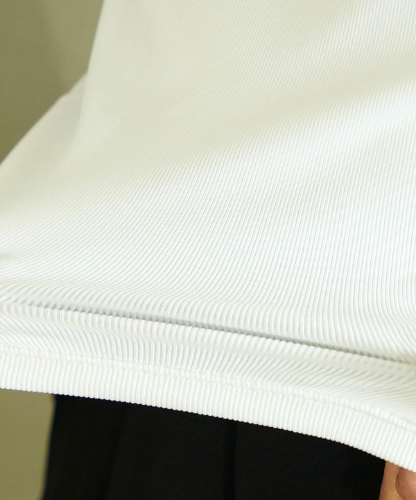 PUPULA(ププラ) デジタルリブ ワイドクルーネック 長袖 Tシャツ カットソー（6枚目）
