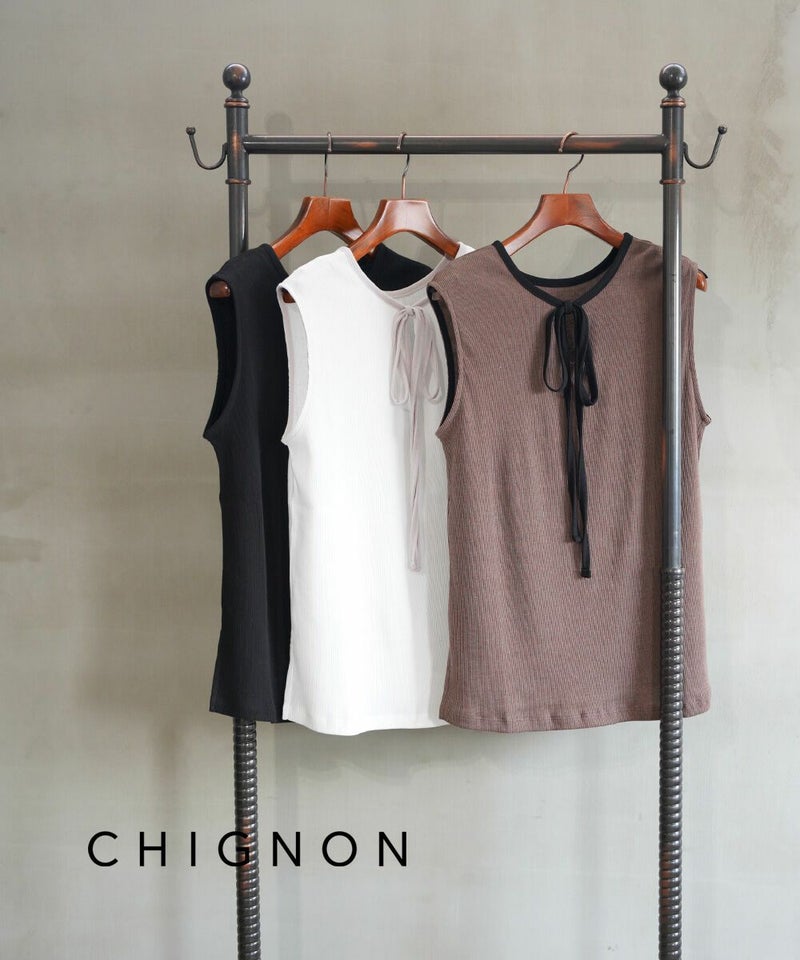 CHIGNON(シニヨン) チョーカーリブトップス ホワイト(WHT)