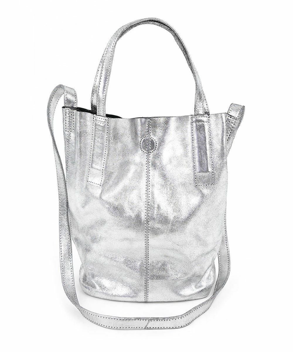モルフェ 美品 スモールトート ショルダーバッグ 山羊革 シルバーカラー S Morphée - Morphee / モルフェトートバッグ 【SHORT】2WAY SMALL TOTE