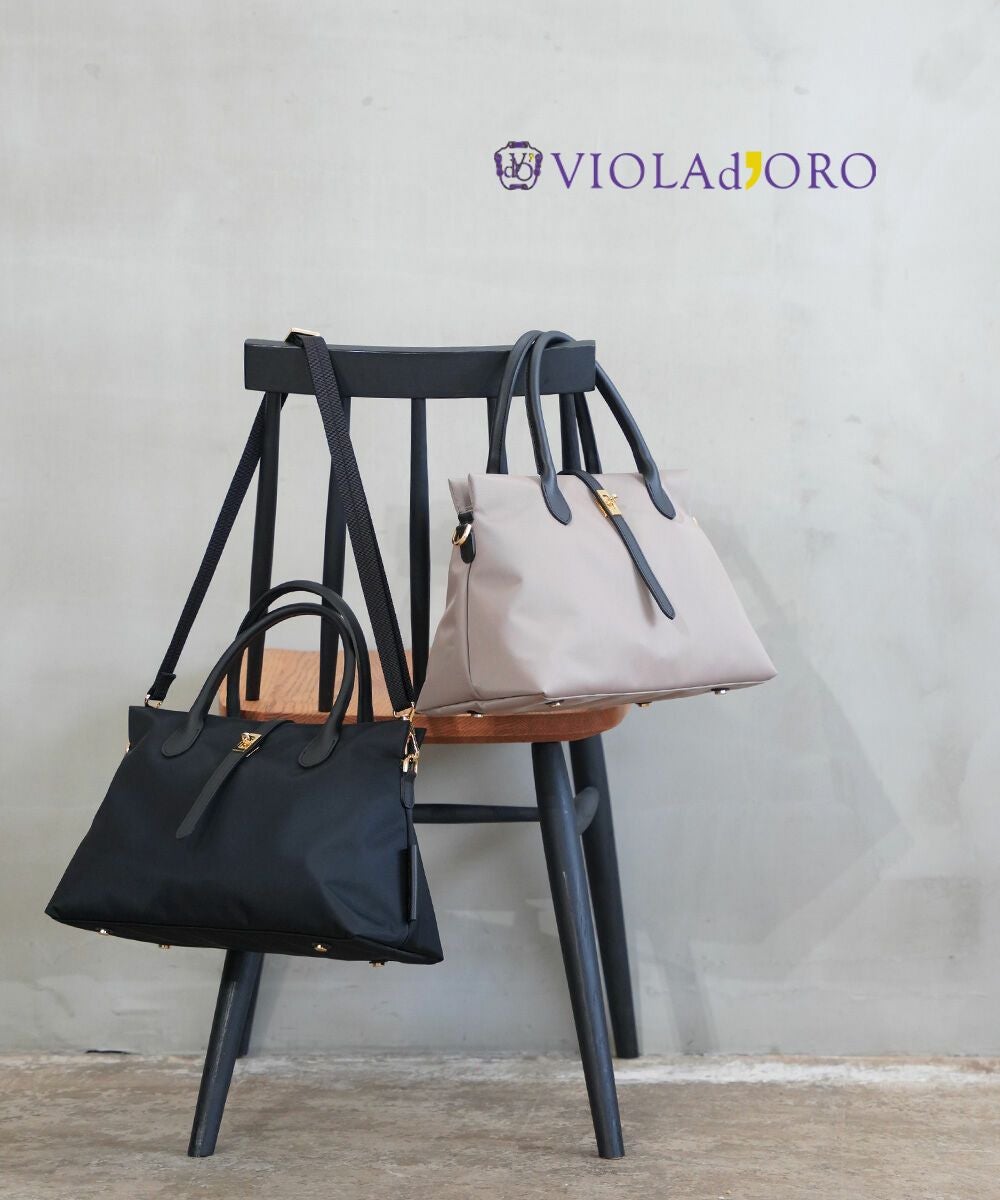 VIOLAd'ORO(ヴィオラドーロ)BIANCA ターンロック付き ナイロントート