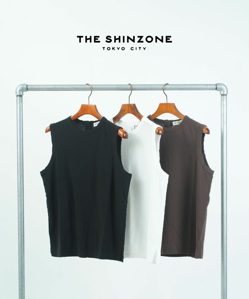 THE SHINZONE(ザ シンゾーン) HIGH TWIST COTTON SLEEVELESS WHITE(01)