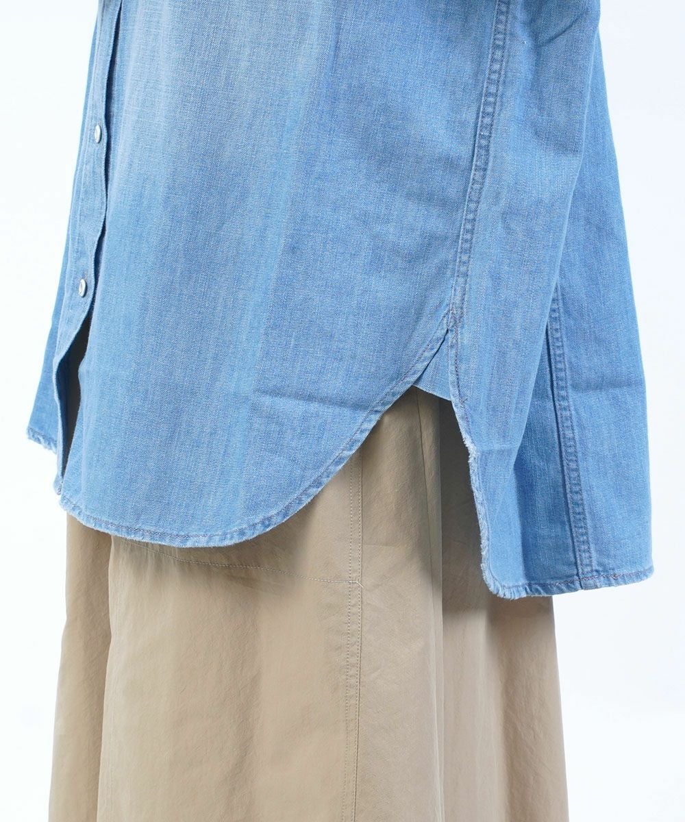 美品✨ヘルシーデニム　Breezy Almond　コットンリネン　デニムシャツ Healthy DENIM(ヘルシーデニム)Breezy Almond | BLEU COMME BLEU
