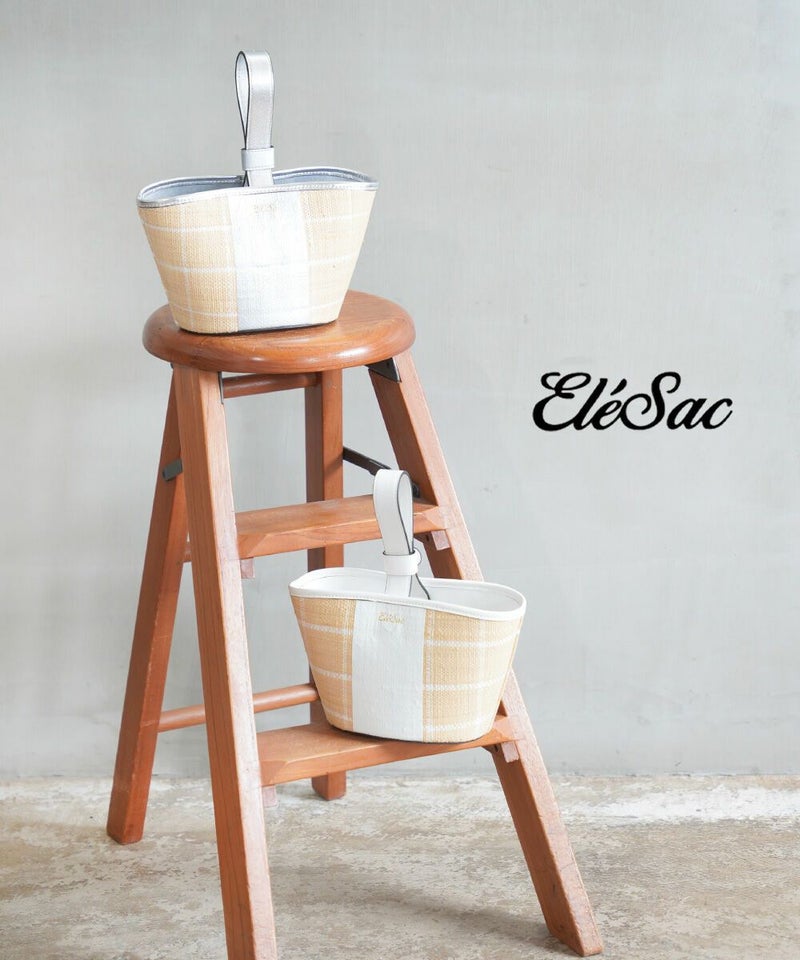 Ele'Sac(エルサック) CHECK TOP HANDLE BAG シルバー(26)