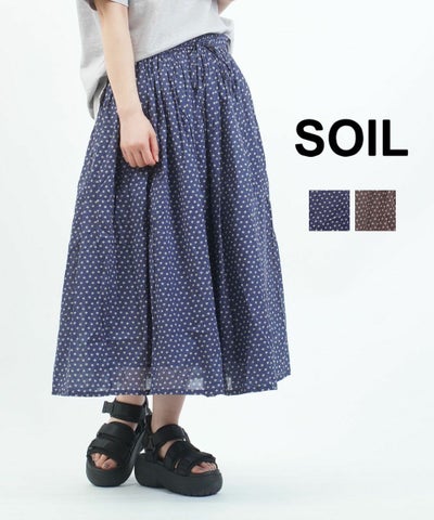 SOIL(ソイル) 80s COTTON VOILE SMALL FLOWER PRINT GATHERED SKIRT
