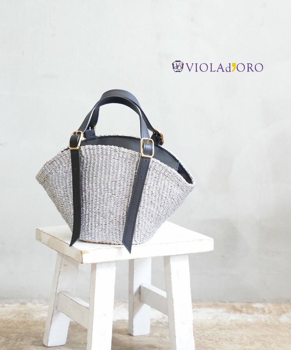 VIOLAd'ORO(ヴィオラドーロ)MIRO アバカ製 2WAY レザーポケットトート