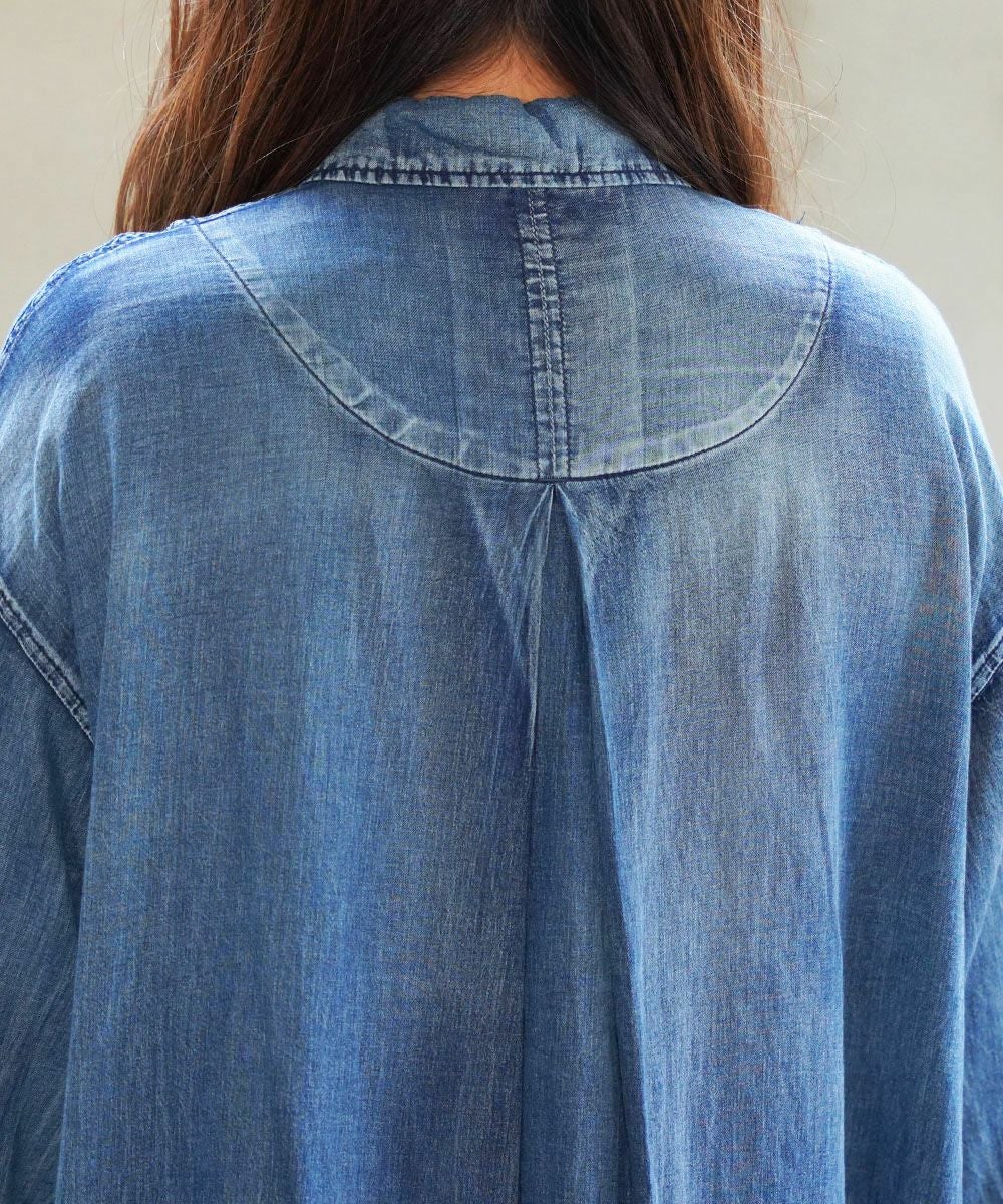 huitieme nid(ユイティーム)デニム風 ロングシャツ | BLEU COMME BLEU