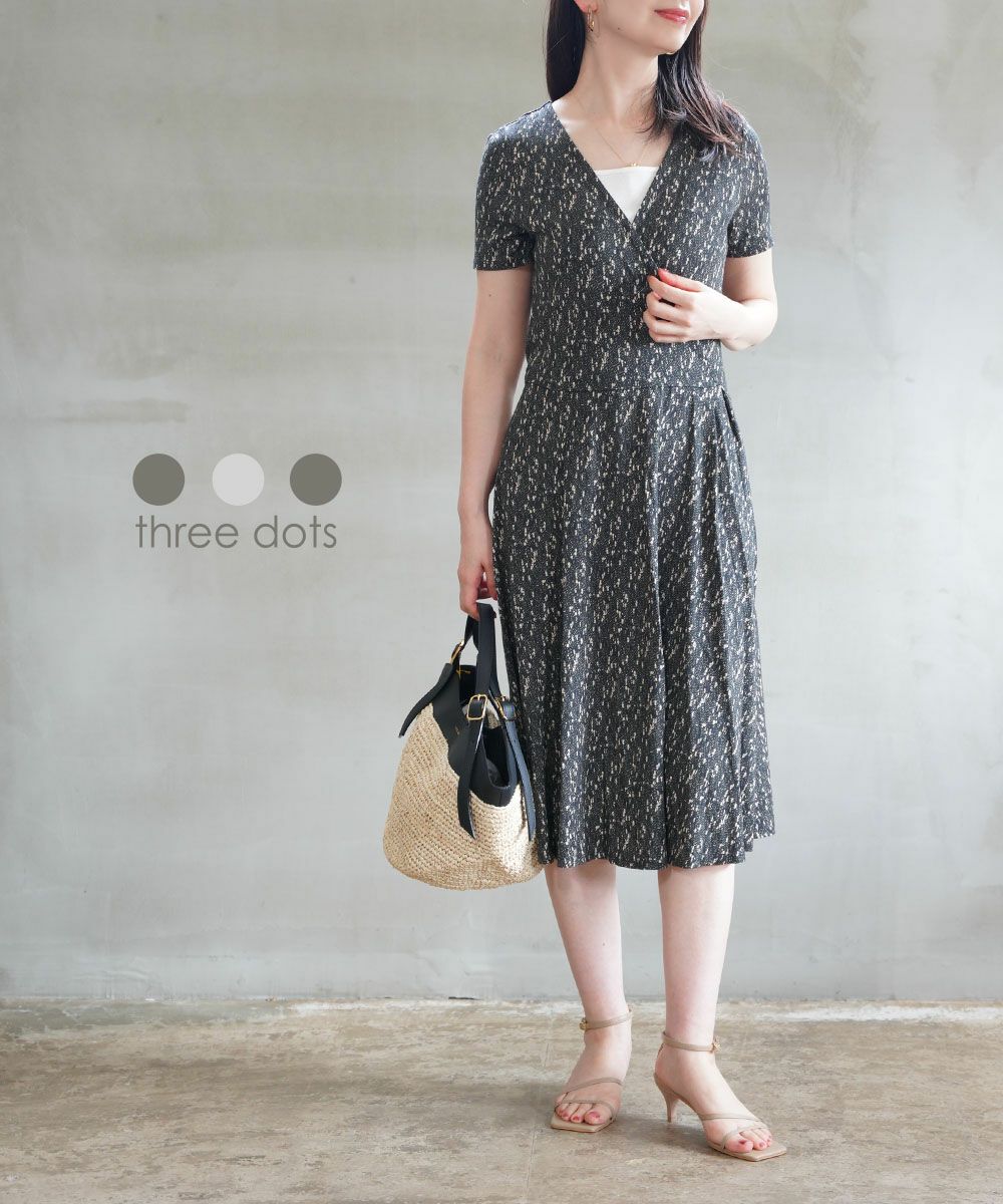 three dots(スリードッツ)カシュクールワンピース | BLEU COMME BLEU