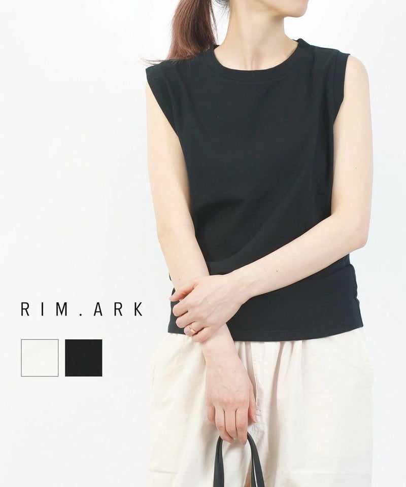 RIM.ARK(リムアーク) アシンメトリーノースリーブトップス ホワイト(010)