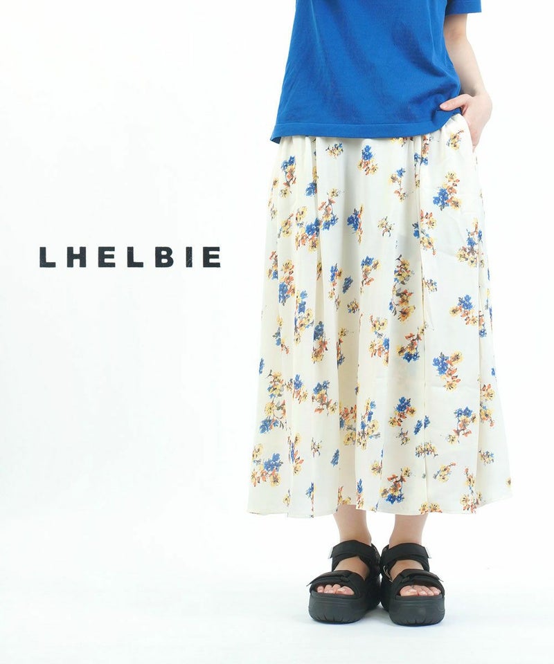 LHELBIE(レルビエ) 花柄フレアスカート オフホワイト(OW)
