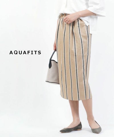 AQUA FITS(アクアフィッツ) ストライプタイトスカート
