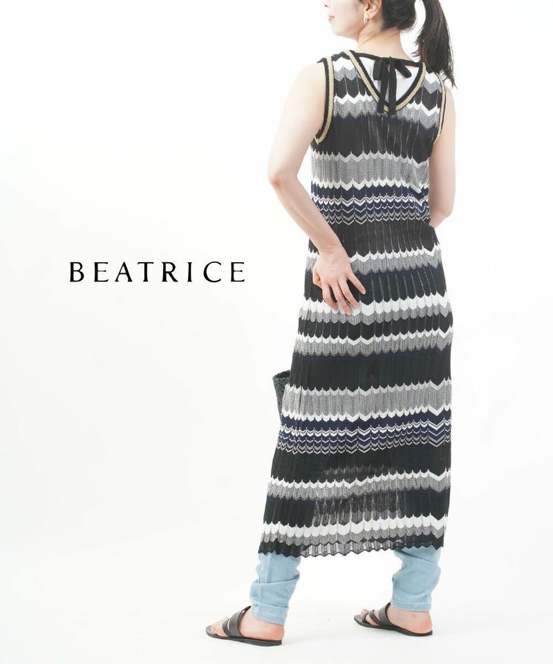 BEATRICE(ベアトリス) ノースリーブニットワンピース ブラック系(C)