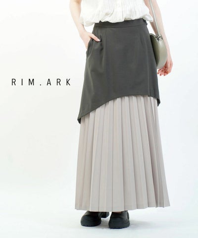 RIM.ARK(リムアーク) ハーフプリーツロングスカート