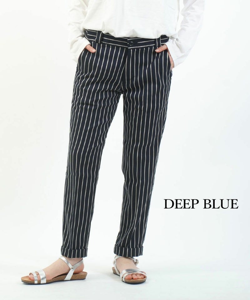 DEEP BLUE(ディープブルー) ストライプトラウザーパンツ ネイビー(1)