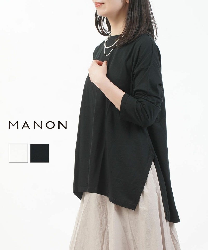 MANON(マノン) スクエア ドレープTシャツ ホワイト(WHT)